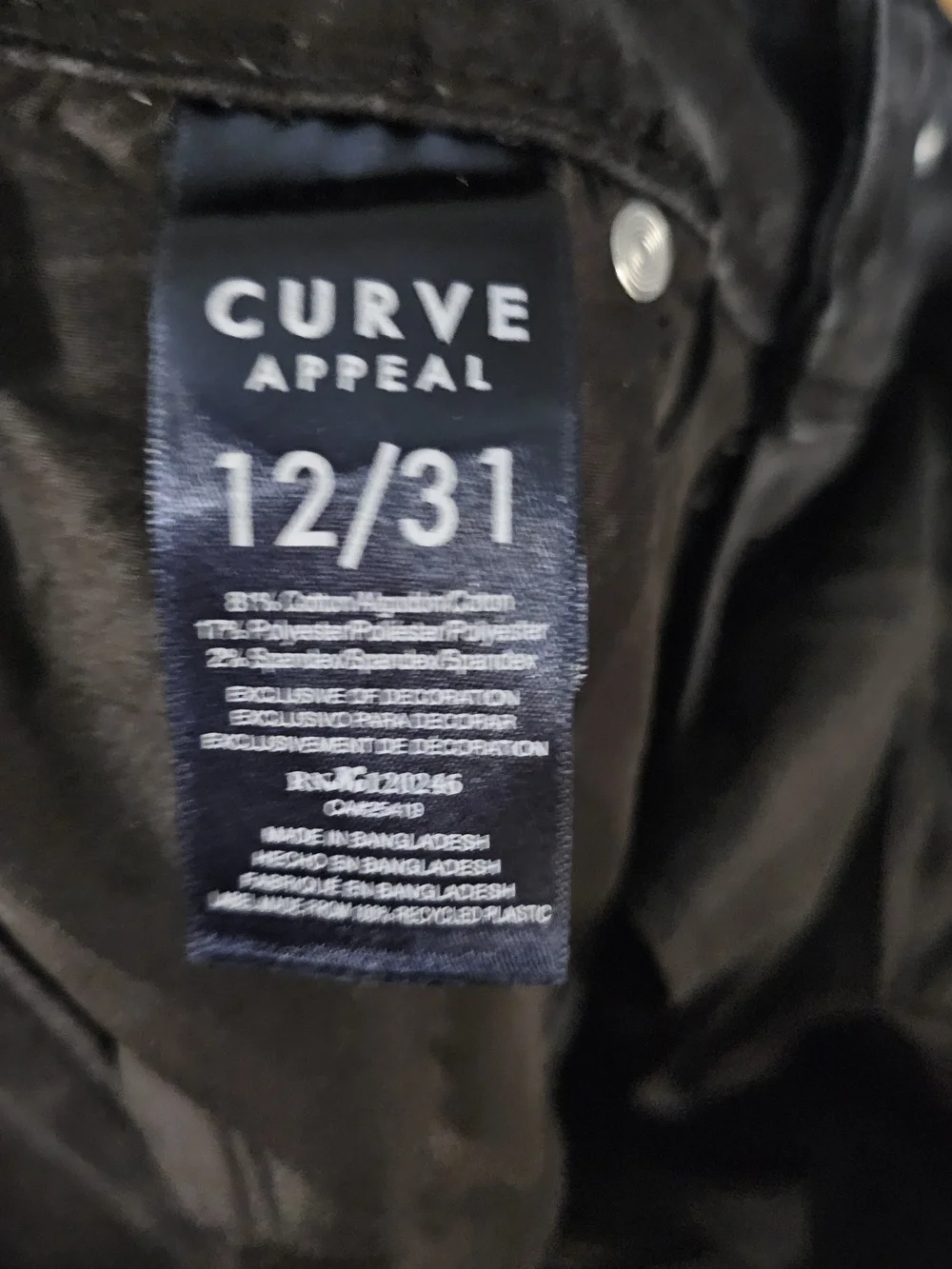 Curve Appeal Curve Creator High Rise Skinny Jeans Women's Size 12/31 Black Denim - Picture 4 of 4